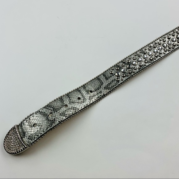 Chico’s Silver Snake Print Rhinestone Belt Small main image 13